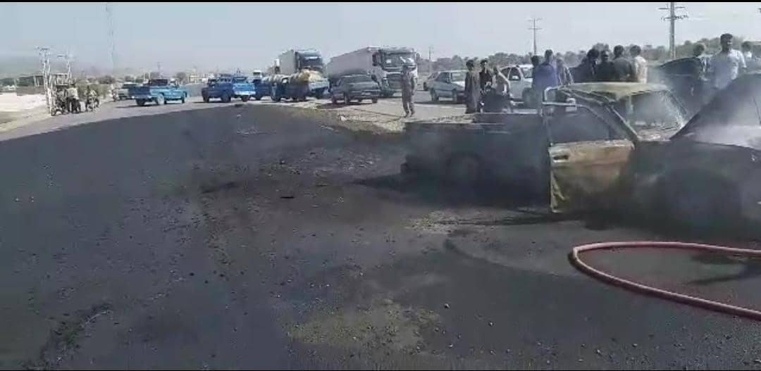 برخورد نیسان های سوخت بر، ۲ نفر در آتش سوختند