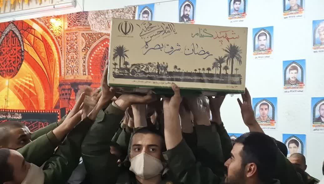 مراسم وداع با پیکر مطهر شهید گمنام در مرکز آموزشی شهیدمطهری فراجای نیشابور