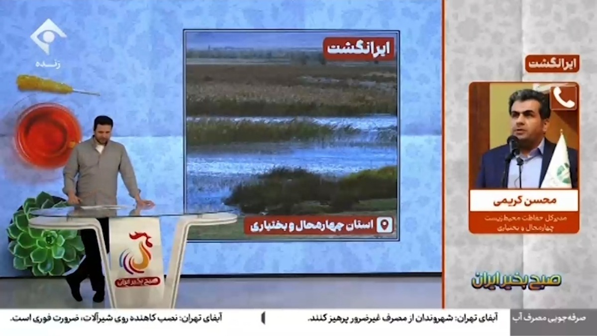 یخ‌زدگی بخشی از تالاب چغاخور + فیلم