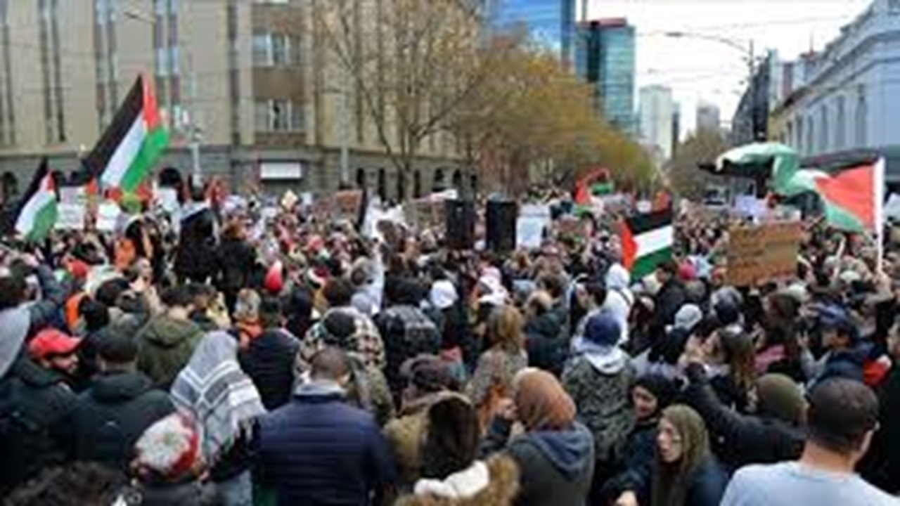 راهپیمایی مردم استرالیا در حمایت از فلسطین + فیلم