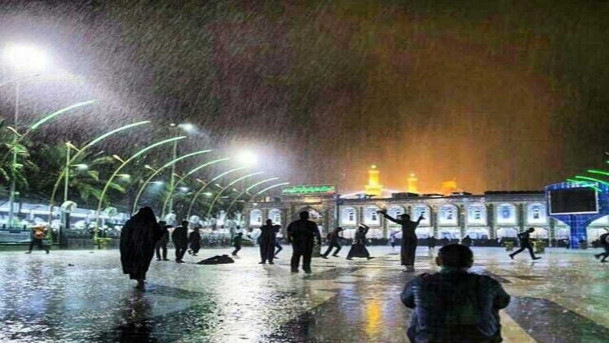 بارش شدید باران در مدینه + فیلم