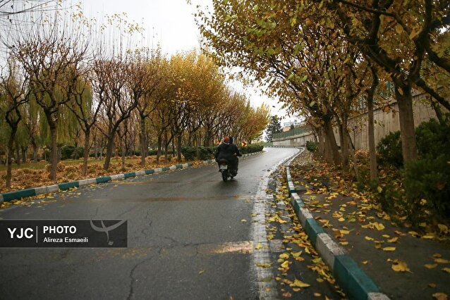 بارش باران پاییزی در تهران