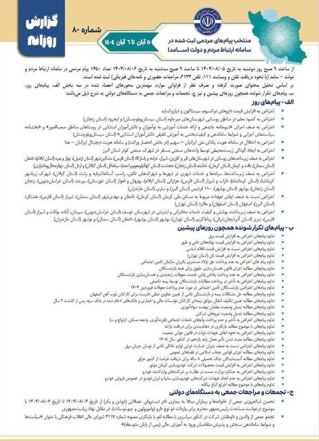 بخشی از مشکلات مردمی
