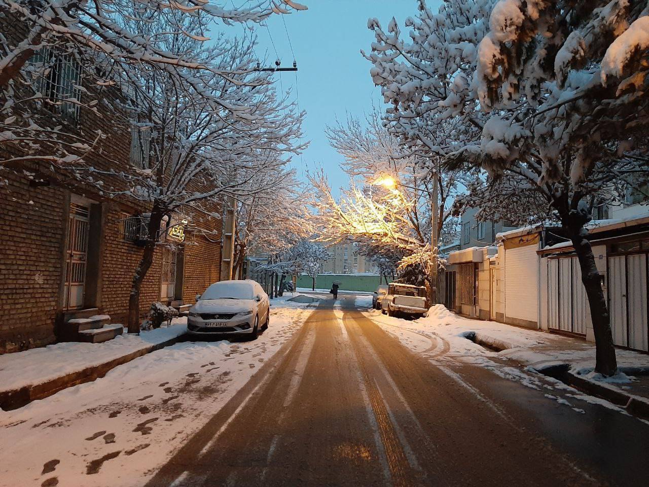 همدان با بارش برف سفیدپوش شد + فیلم