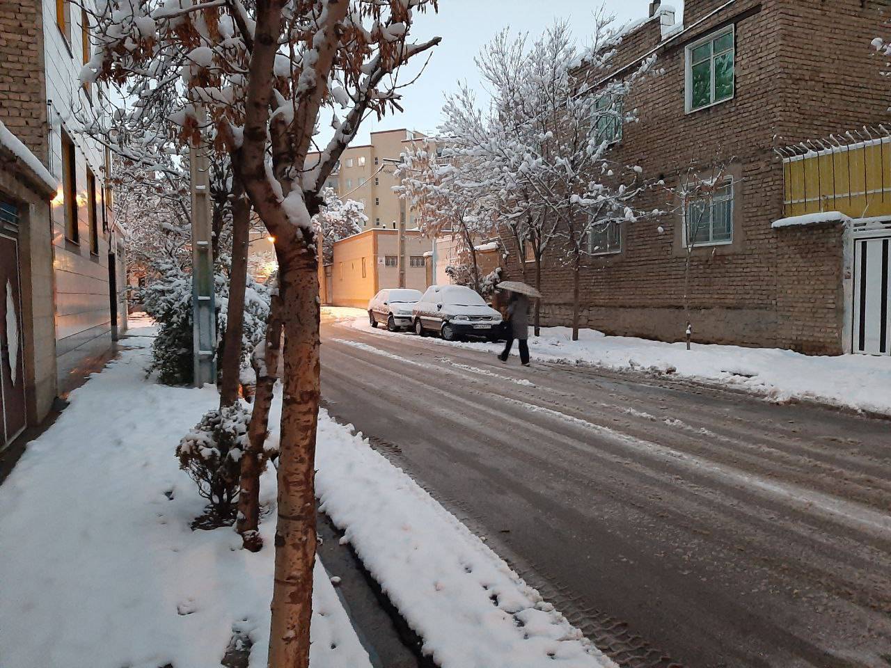 بارش برف در همدان