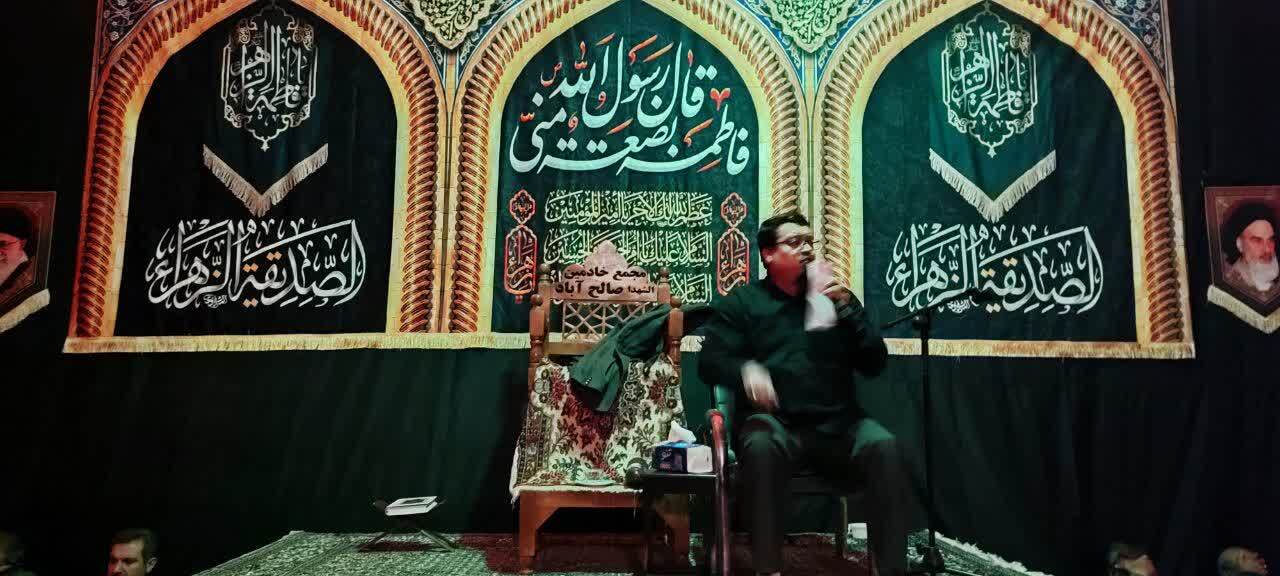 برگزاری مراسم سومین شب از مراسم عزاداری ایام فاطمیه در حسینیه زنجیرزنان صالح آباد