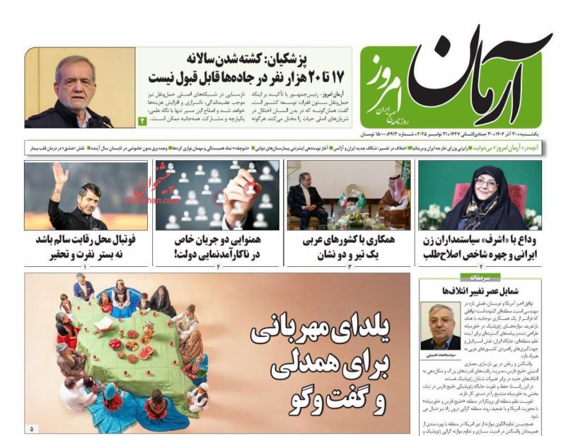 روزنامه آرمان امروز