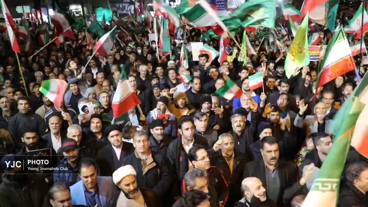 همه به احترامِ ایران جانمان؛ اجتماع مردمی خیابان انقلاب خرم آباد + فیلم