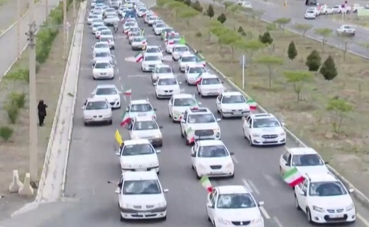رژه خودرویی در مناطق مختلف خراسان جنوبی