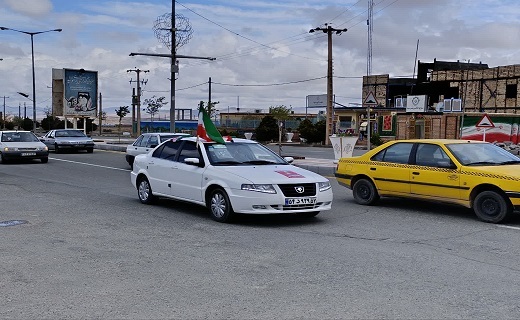 رژه خودرویی در مناطق مختلف خراسان جنوبی
