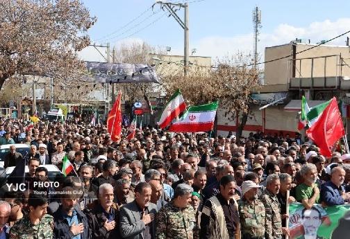 پیکر مطهر سردار شهید محمد حسین صوفی در ازنا آرام گرقت + تصاویر