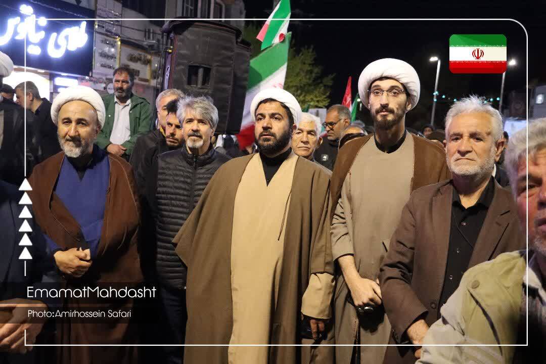 جلوه&zwnj;هایی از اجتماع عظیم مردم انقلابی ماهدشت در تجمع شبانه اقتدار و مقاومت