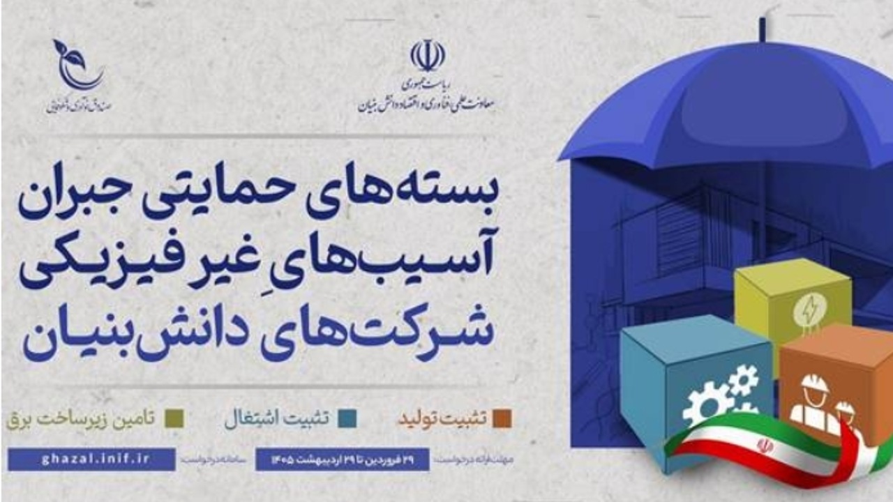 سه بسته حمایتی جدید برای جبران آسیب‌های غیرفیزیکی شرکت‌های دانش‌بنیان