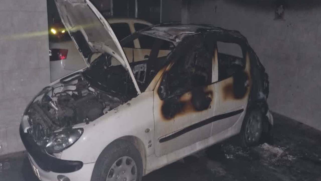 اطفاء آتش سوزی در پارکینگ ساختمان ۴ طبقه در شیراز