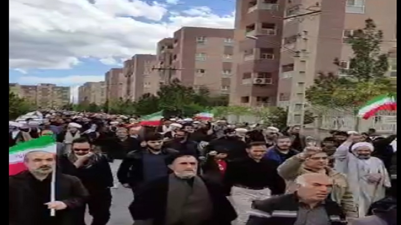 راهپیمایی پردیسانی ها در محکومیت جنایت سحرگاه دشمنان آمریکایی صهیونی+فیلم