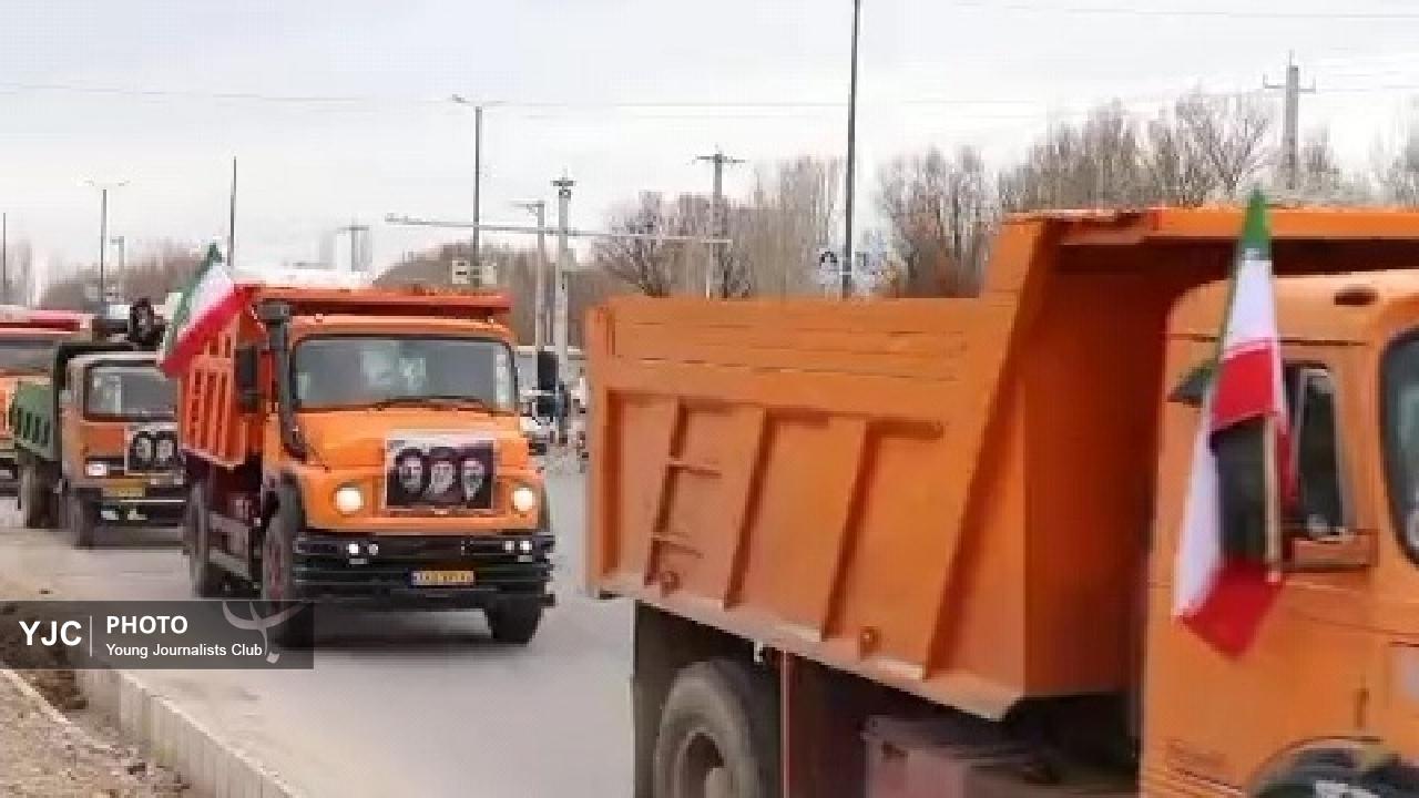 بیعت کامیون‌داران دلفان با رهبر معظم انقلاب + فیلم