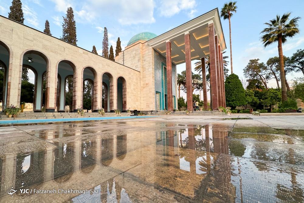 شیراز در باران اردیبهشت، دوباره به یاد سعدی ایستاد+ فیلم