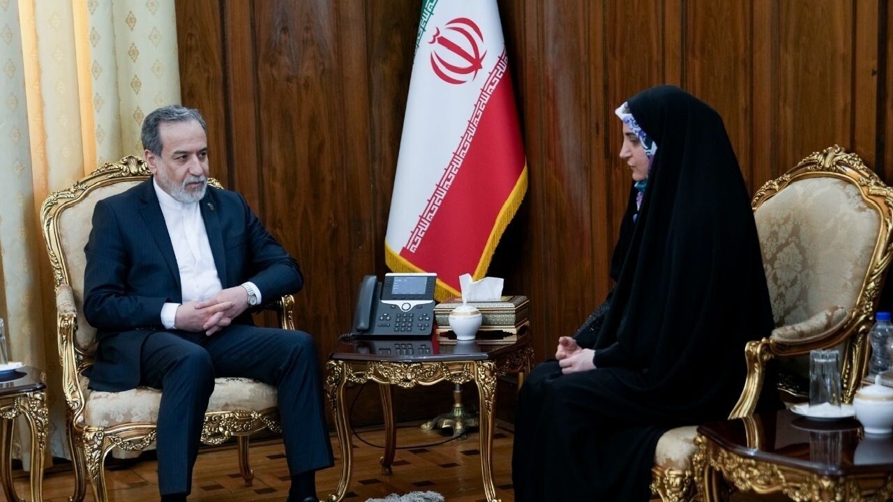 دیدار مهدیه اسفندیاری شهروند ایرانی با عراقچی