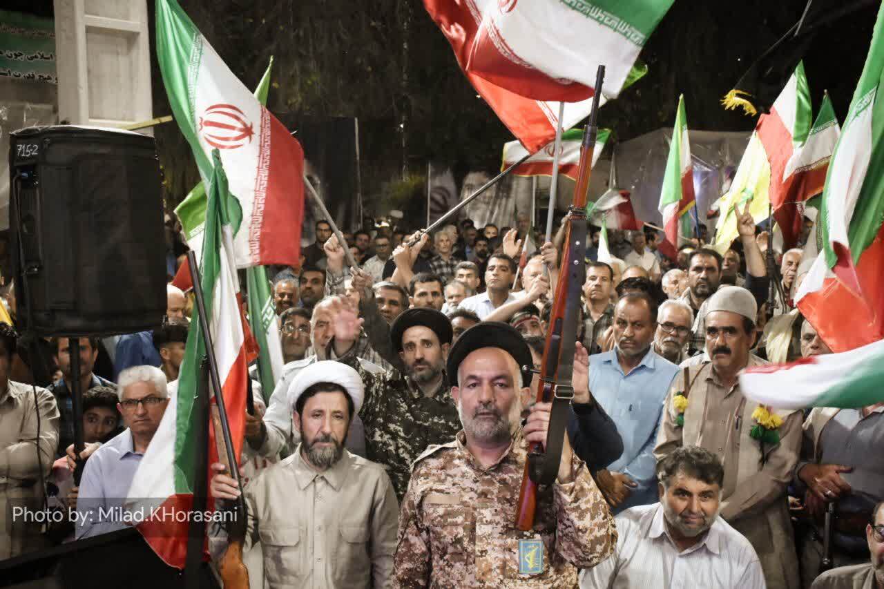 غرش پهپاد&zwnj;های شاهد در اجتماع اقتدار بهبهان