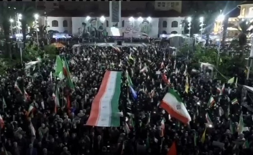 فریاد &laquo;اتحاد، اتحاد&raquo; در اجتماع میدان شهدای ذهاب رشت + فیلم