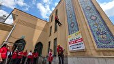 اجرای عملیات صعود و فرود نجاتگران هلال احمر آذربایجان غربی در مصلی امام خمینی(ره)ارومیه