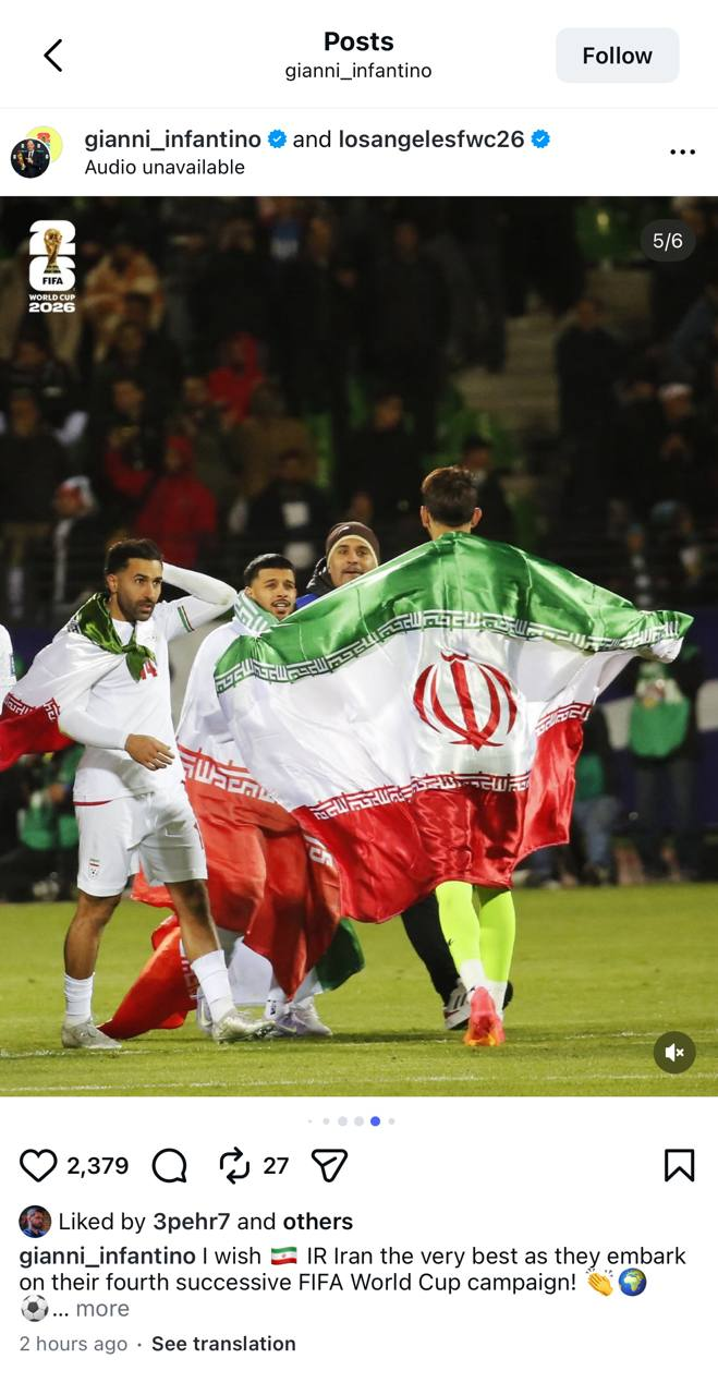 پیام اینفانتینو به تیم ملی ایران؛ بازگشت به فضای دوستانه پس از تنش&zwnj;ها