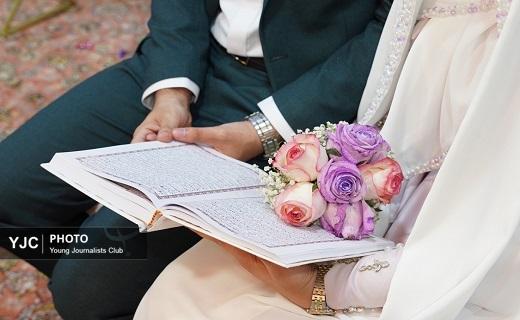 میزبانی اتاق عقد حرم حضرت معصومه(س) از ۹۰ زوج جوان در روز ازدواج + تصاویر