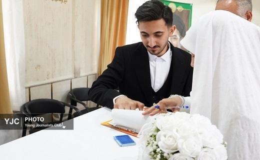میزبانی اتاق عقد حرم حضرت معصومه(س) از ۹۰ زوج جوان در روز ازدواج + تصاویر