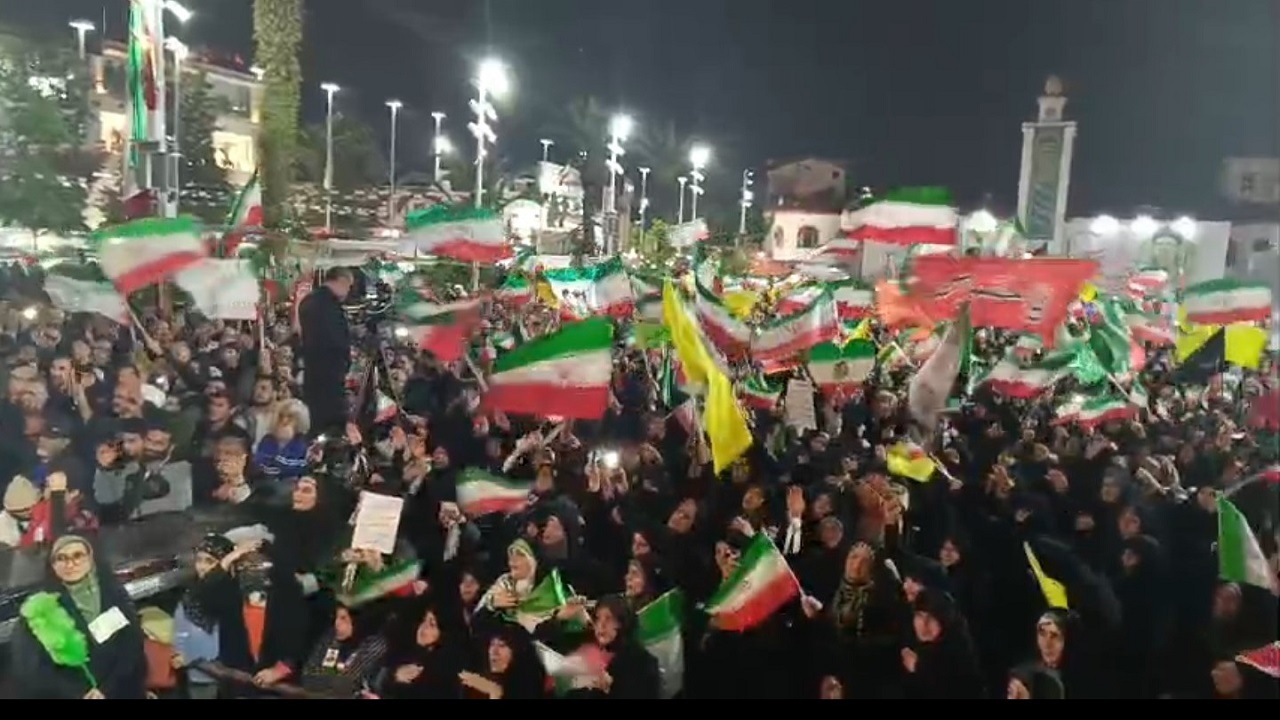 رنگ و بوی امام رضایی پنجاه و هشتمین اجتماع مردم رشت + فیلم