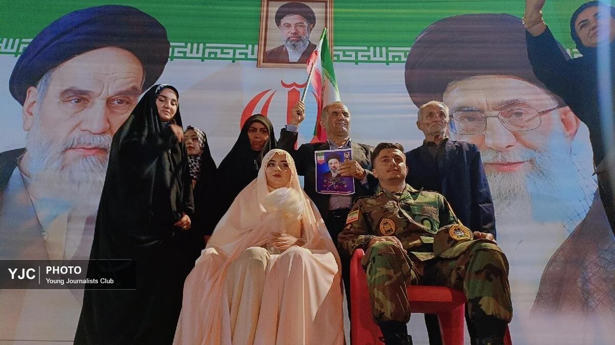 باشگاه خبرنگاران -جشن پیوند زوج جوان دهدشتی در اجتماع شب‌های بیعت با ولایت+ فیلم