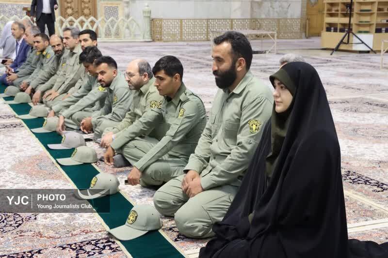 آیین خطبه&zwnj;خوانی با حضور محیط&zwnj;بانان قمی در سالروز میلاد ضامن آهو +تصاویر