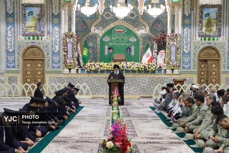 آیین خطبه&zwnj;خوانی با حضور محیط&zwnj;بانان قمی در سالروز میلاد ضامن آهو +تصاویر