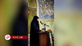 رجزخوانی دختر شهید سپهبد سلامی در اجتماع دخترانه عهد خواهری در قم+فیلم