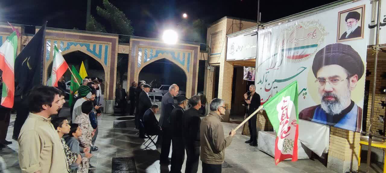 تجمع میثاق با رهبر شهید با کاروان خودرویی و فریادِ حمایت از حزب&zwnj;الله در صالح آباد
