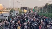 برگزاری همایش بزرگ پیادروی و حرکت کاروان شادی در کاشمر + فیلم