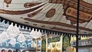 نخستین خیمۀ عزای محرم در کربلا برافراشته شد + فیلم