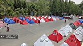 برپایی اردوگاه اسکان ۵ هزار نفری جمعیت هلال‌احمر بام ایران برای زائران آقای شهید+فیلم و تصاویر