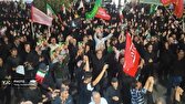 حضور پرشور خون‌خواهان امام شهید در آستانه تشییع قائد امت در خرم آباد + فیلم