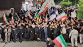 راهپیمایی و تجمع مردم با صلابت خوی در میدان مقاومت + عکس