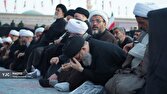 حضور شخصیت های کشوری و لشکری در تشییع پیکر امام شهید در قم + تصاویر