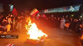 تابوت‌های نمادین سربازان آمریکایی و صهیونیستی در قم به آتش کشیده شد + تصاویر
