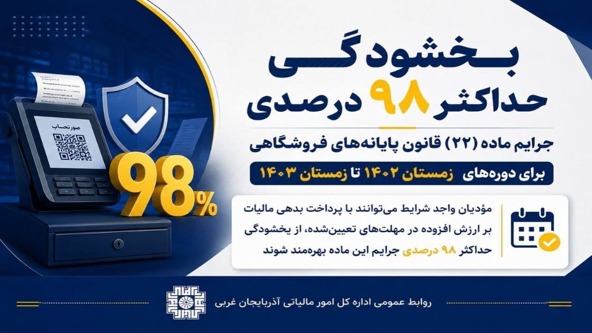 باشگاه خبرنگاران -بخشودگی تا ۹۸ درصدی جرایم مالیاتی؛ مؤدیان تا ۳۰ تیر ۱۴۰۵ فرصت دارند