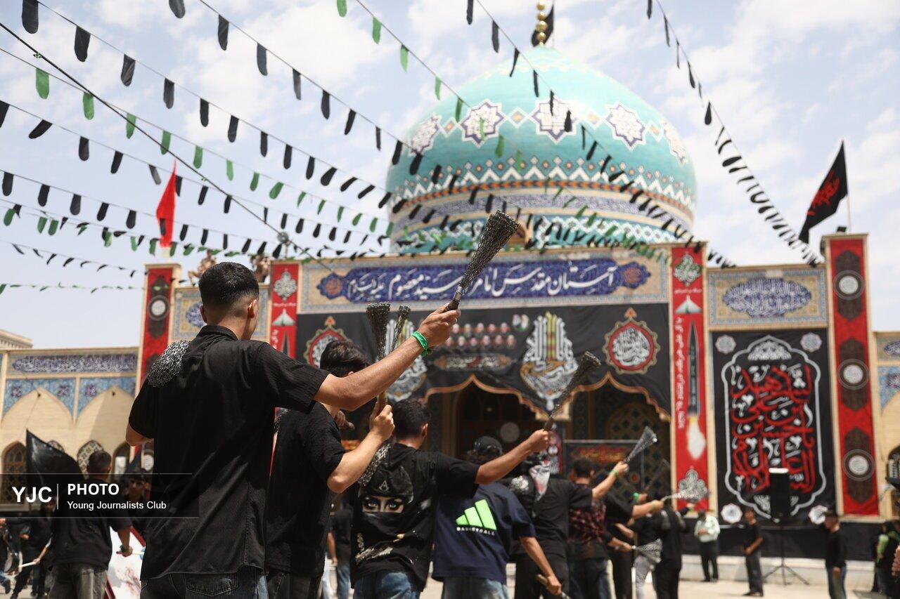 برپایی پرشور دسته&zwnj;های سوگواری شهادت علمدار کربلا در امامزاده سید معصوم(ع) قم