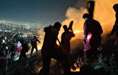 آتش‌سوزی در دامنه‌های کوه مجاور بیمارستان مادر و کودک شیراز