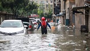 بارندگی شدید، شهر هوانگشی چین را دچار آب‌گرفتگی کرد + فیلم