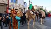 برگزاری حماسه زینبی بانوان بهارستانی در کاروان نمادین اسرای کربلا + فیلم