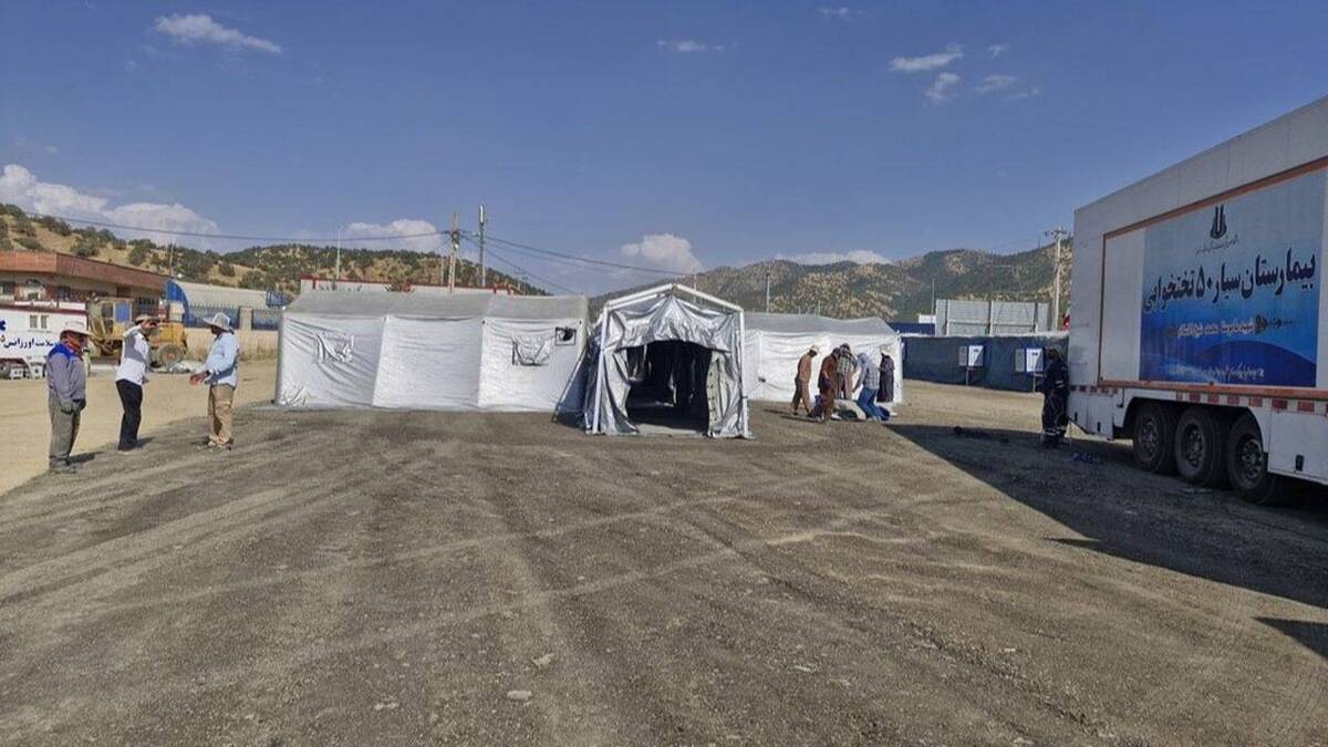 باشگاه خبرنگاران -استقرار و راه اندازی بیمارستان سیار ۵۰ تختخوابی در مرز باشماق مریوان