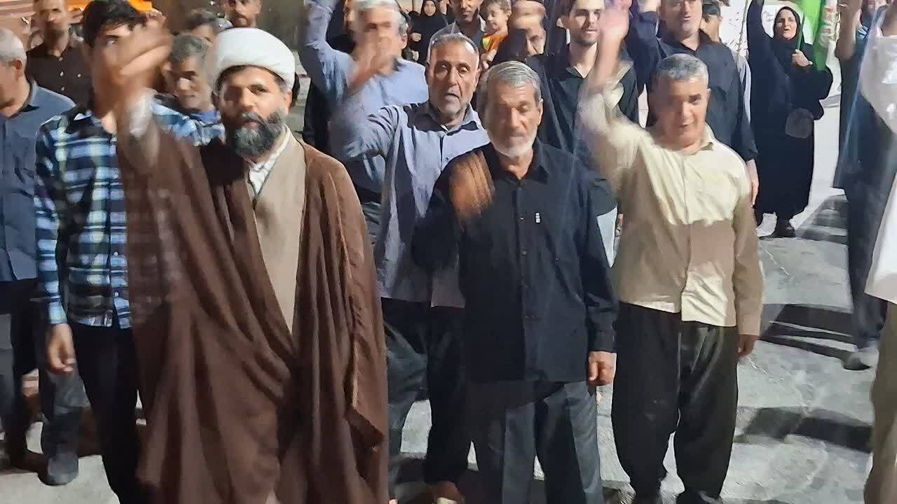 اجتماع پرشور مردم انقلابی آبدان در تجمعات خیابانی