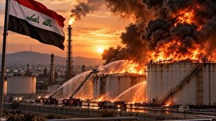 آتش‌سوزی گسترده در تأسیسات نفتی کرکوک + فیلم
