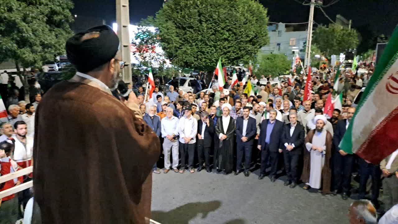 راهپیمایی مردم خوی در قرار&zwnj;های شبانه